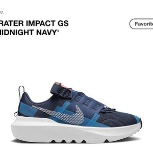 Nike Kids Crater Impact GS Sneaker - Navy Blue/Light Blue